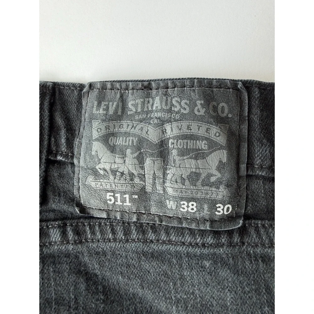 Levi's Men's Slim Fit Jeans Black Dark Wash Stretch Denim 5-Pocket